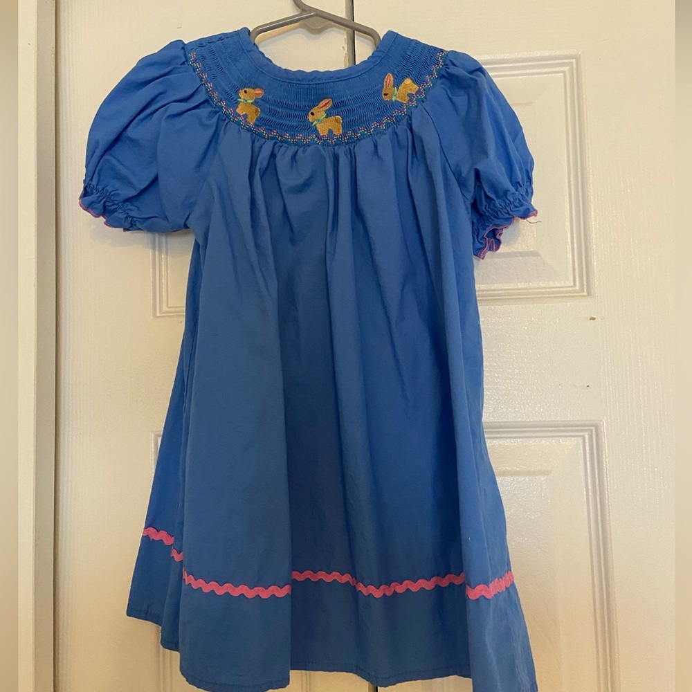 Easter bunny smocked dress